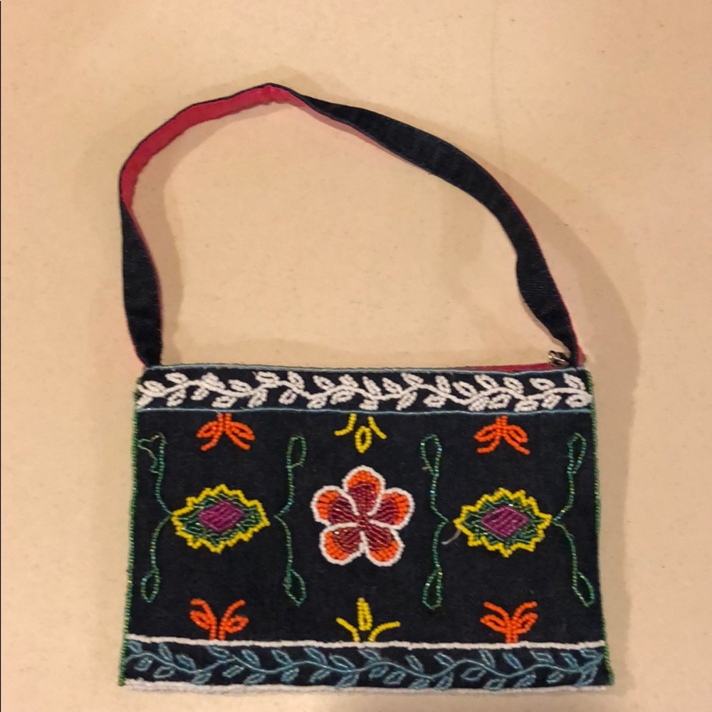 Girls embroidered denim bag